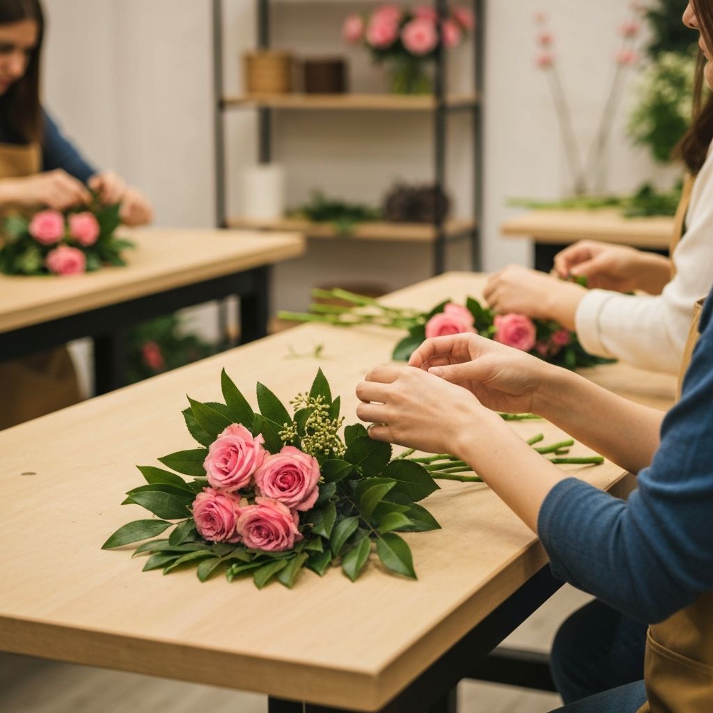Floral design class workshop
